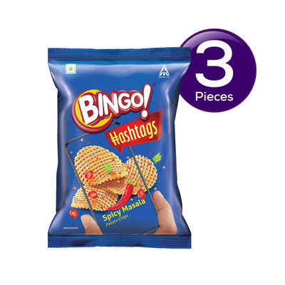 Bingo Hashtags Potato Chips - Spicy Masala 53 g Combo
